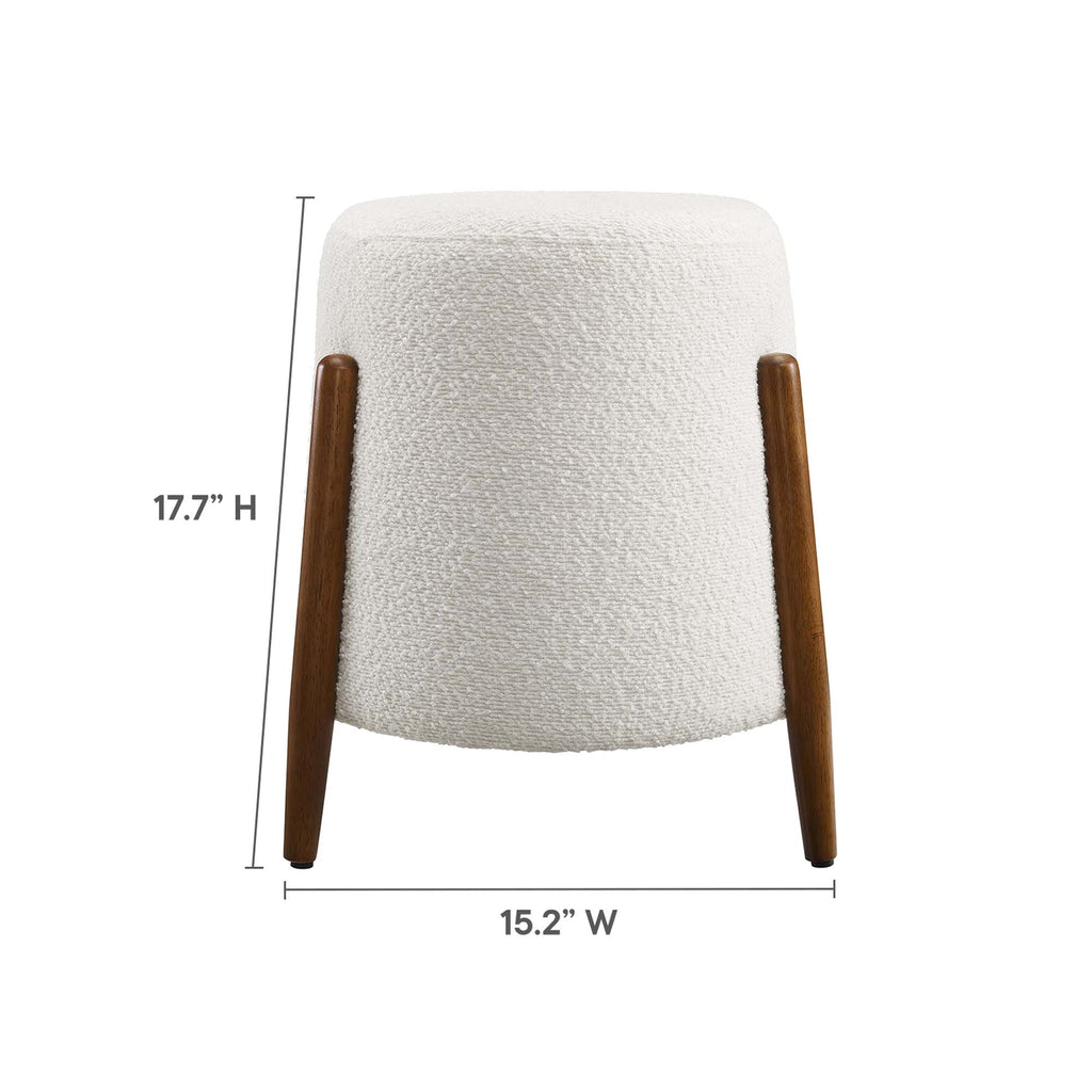 Riven Upholstered Boucle Fabric Ottoman - Cloud