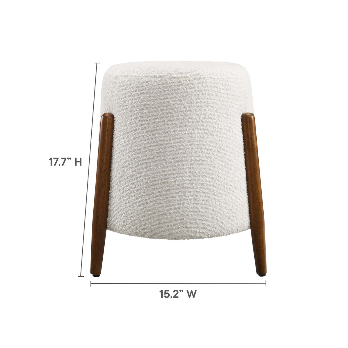 Riven Upholstered Boucle Fabric Ottoman - Cloud
