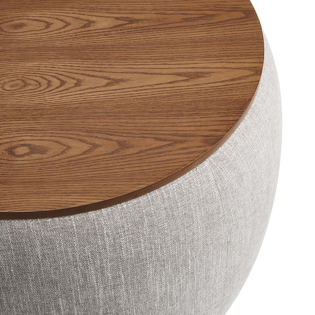 Perla Woven Heathered Fabric Upholstered Storage Ottoman - Heathered Weave Wheat