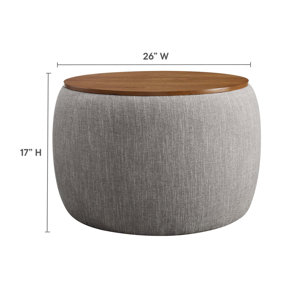 Perla Woven Heathered Fabric Upholstered Storage Ottoman - Heathered Weave Wheat