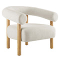 Sable Upholstered Fabric Armchair - Ivory Natural
