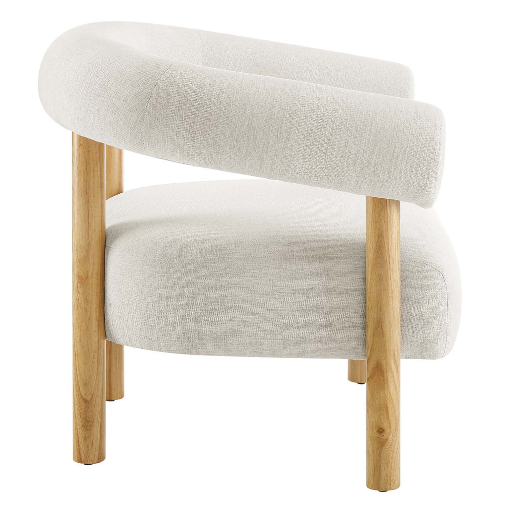 Sable Upholstered Fabric Armchair - Ivory Natural