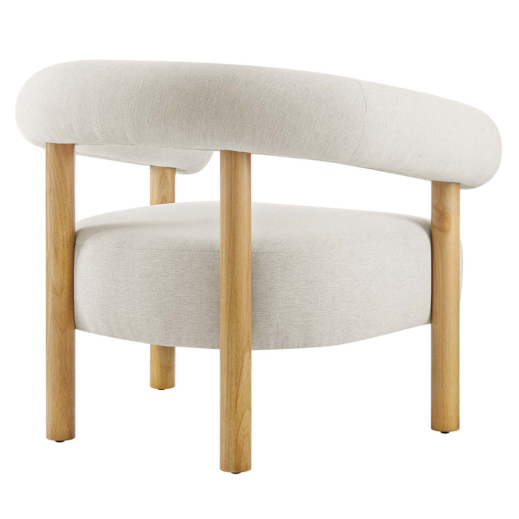 Sable Upholstered Fabric Armchair - Ivory Natural