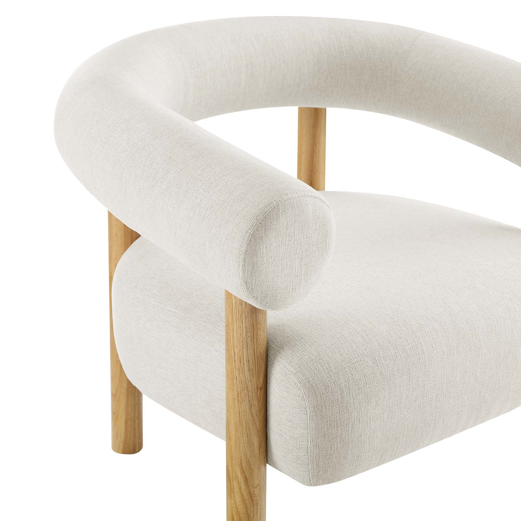 Sable Upholstered Fabric Armchair - Ivory Natural
