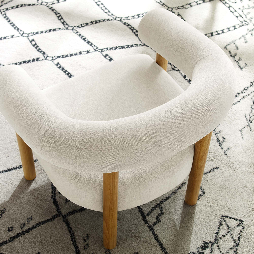 Sable Upholstered Fabric Armchair - Ivory Natural