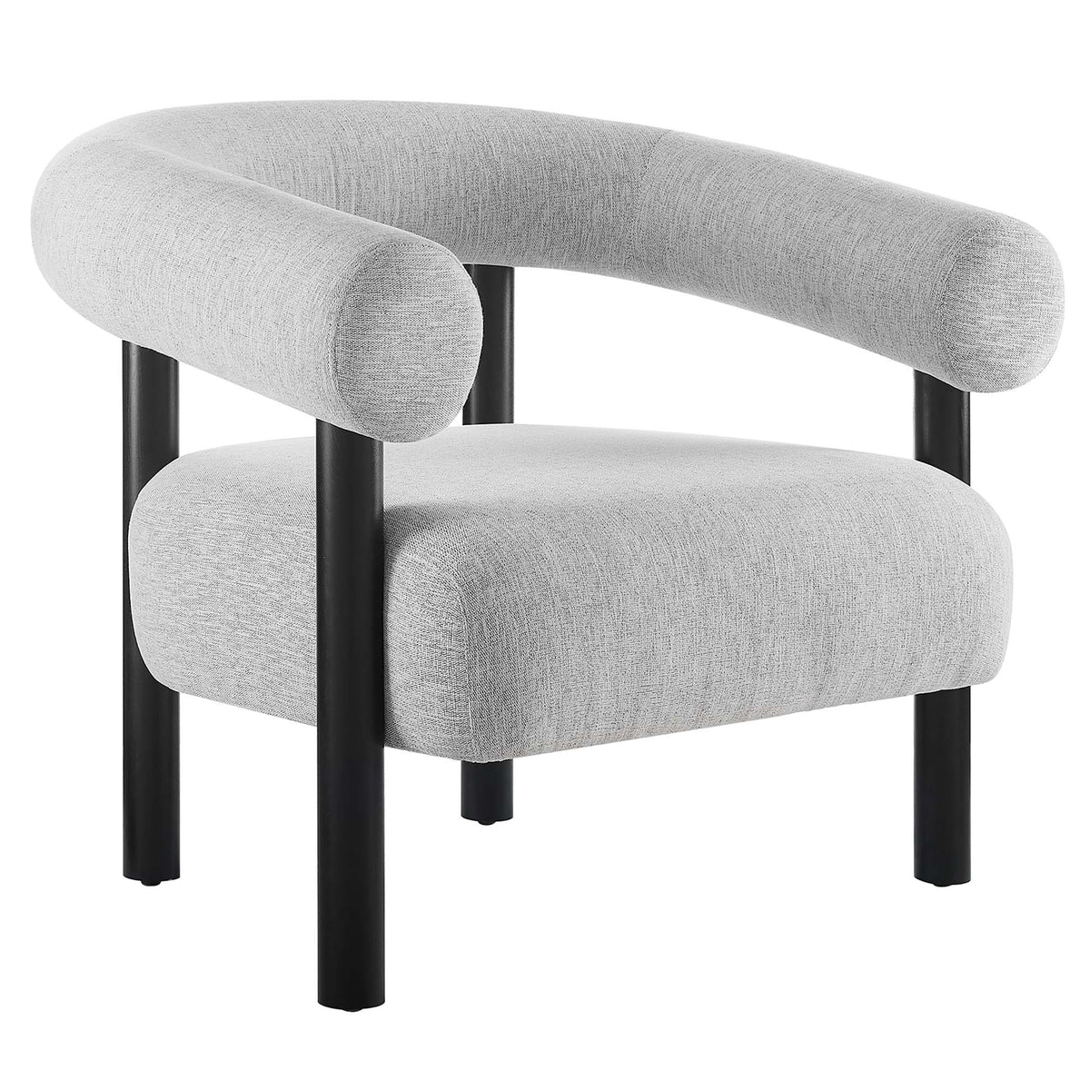Sable Upholstered Fabric Armchair - Light Gray Black