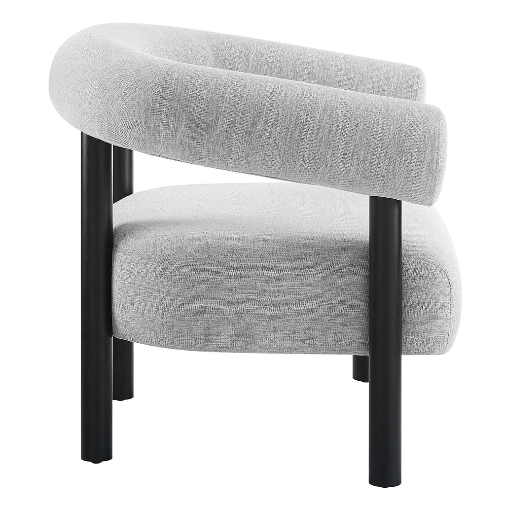 Sable Upholstered Fabric Armchair - Light Gray Black