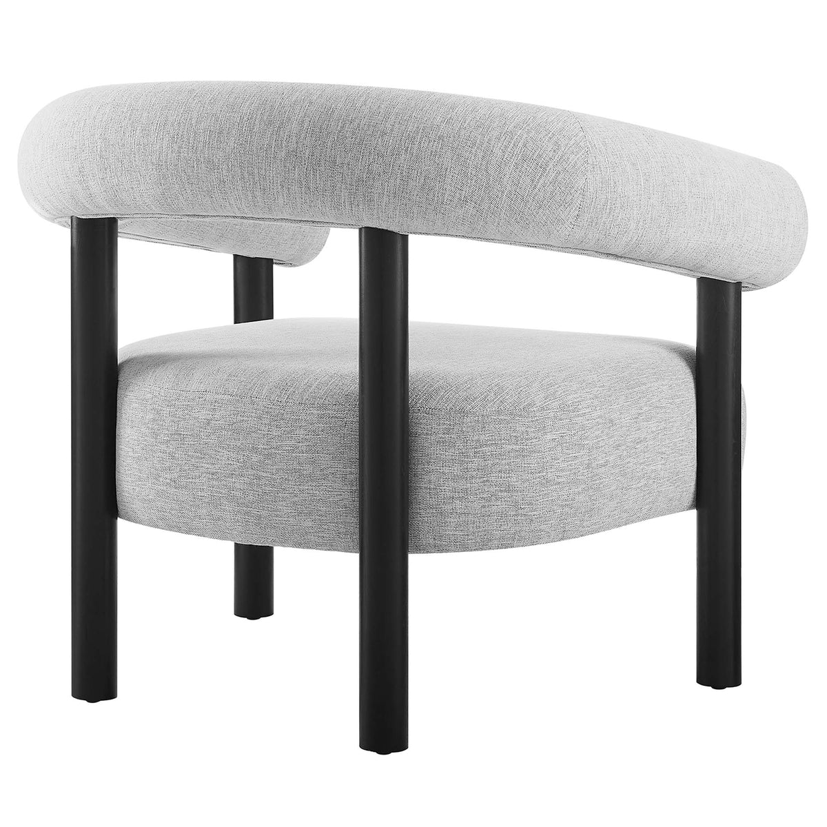 Sable Upholstered Fabric Armchair - Light Gray Black