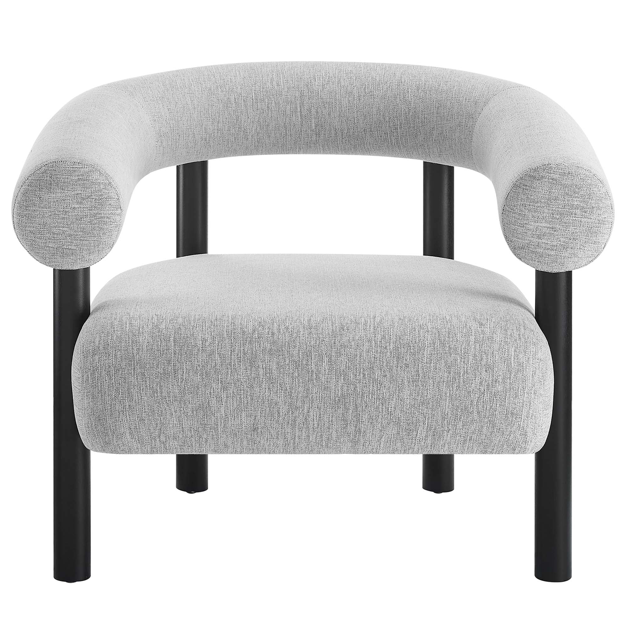 Sable Upholstered Fabric Armchair - Light Gray Black