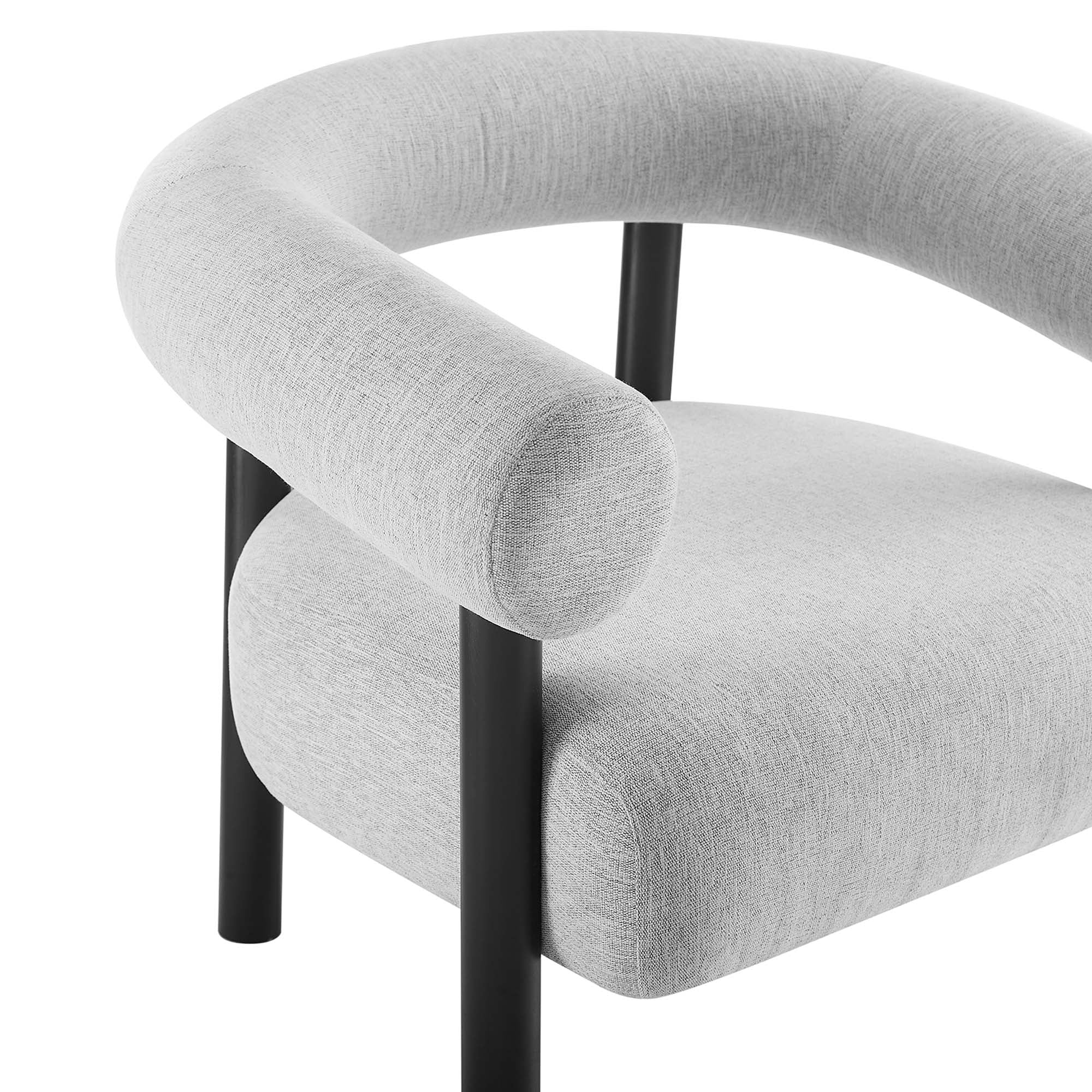 Sable Upholstered Fabric Armchair - Light Gray Black