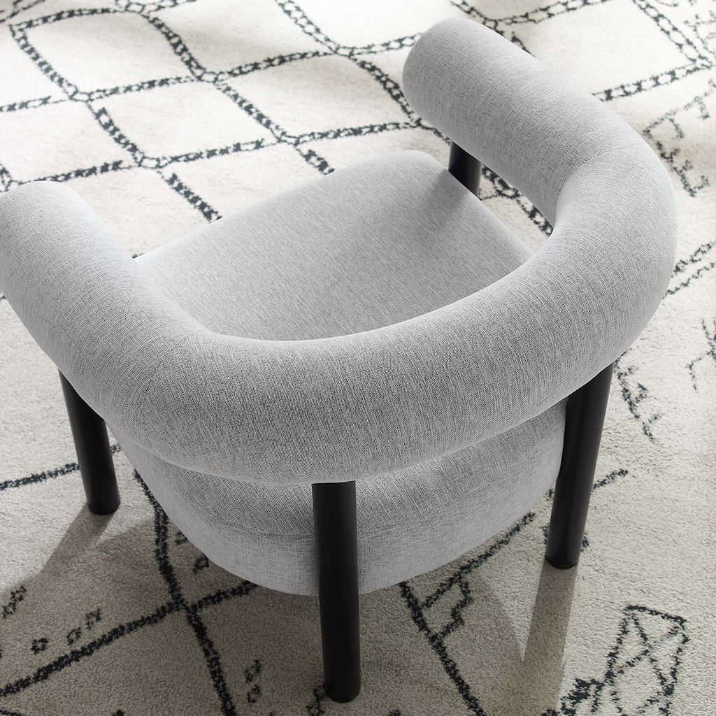 Sable Upholstered Fabric Armchair - Light Gray Black