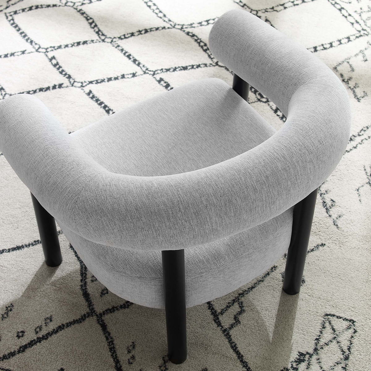 Sable Upholstered Fabric Armchair - Light Gray Black
