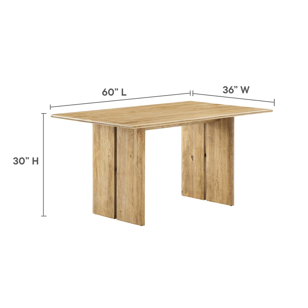 Amistad 60" Wood Dining Table and Bench Set - Oak