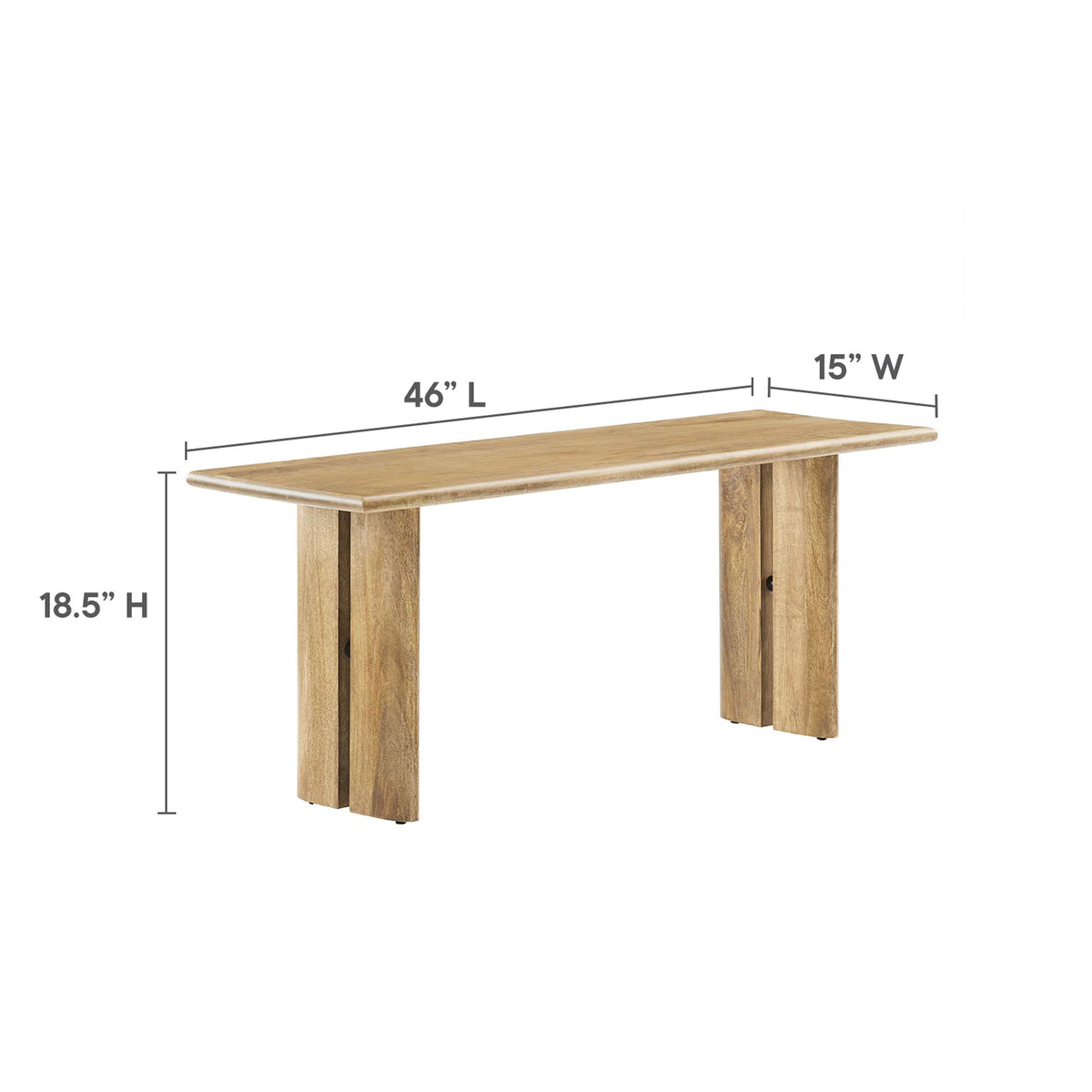 Amistad 60" Wood Dining Table and Bench Set - Oak