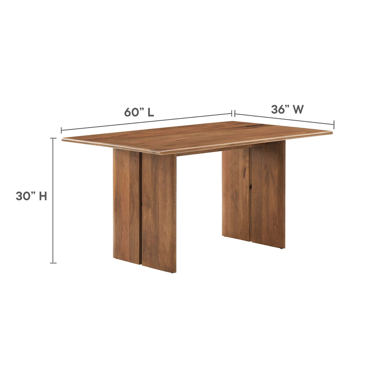 Amistad 60" Wood Dining Table and Bench Set - Walnut