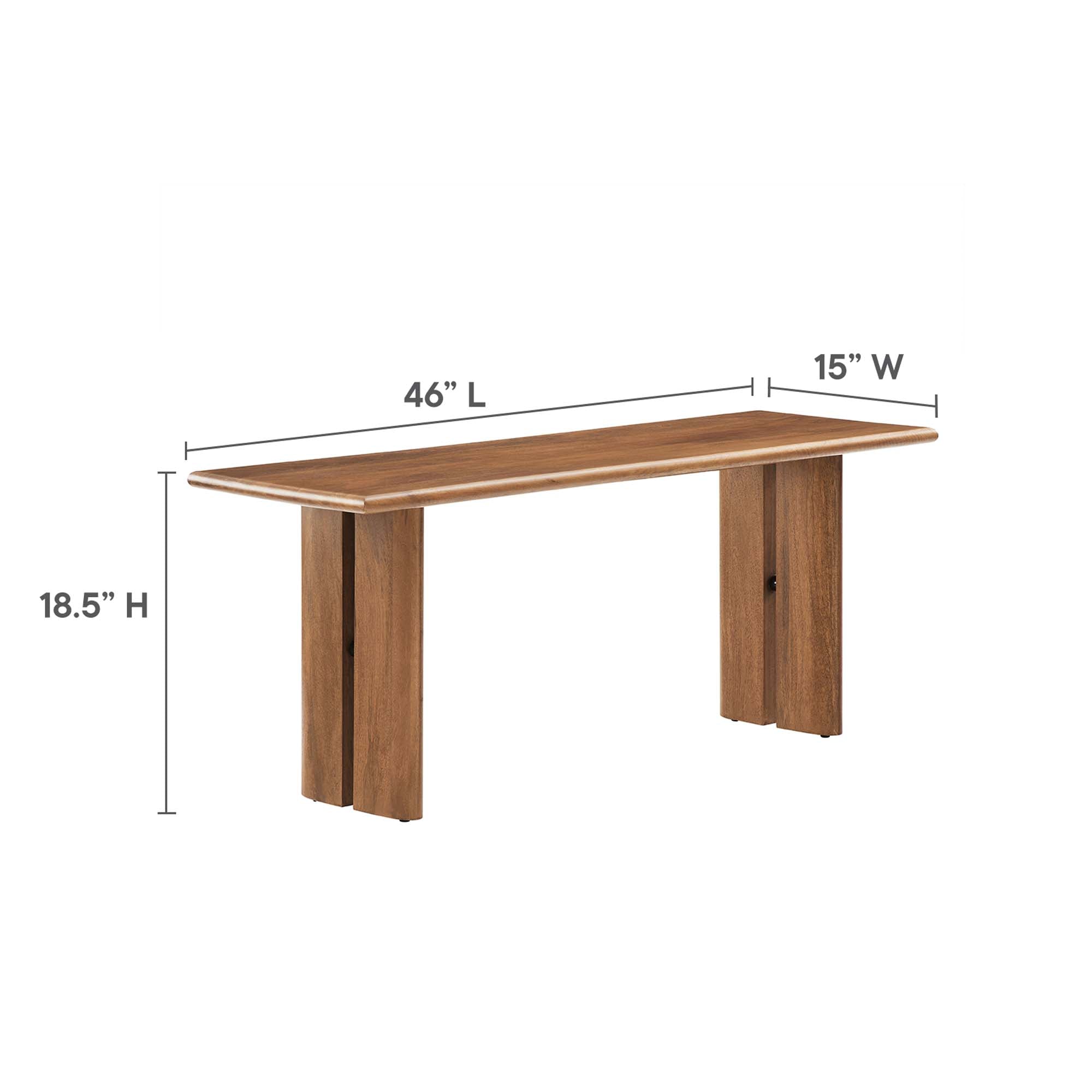 Amistad 60" Wood Dining Table and Bench Set - Walnut