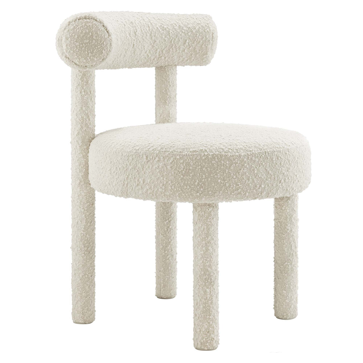 Toulouse Boucle Fabric Dining Chair Set of 2 - Ivory
