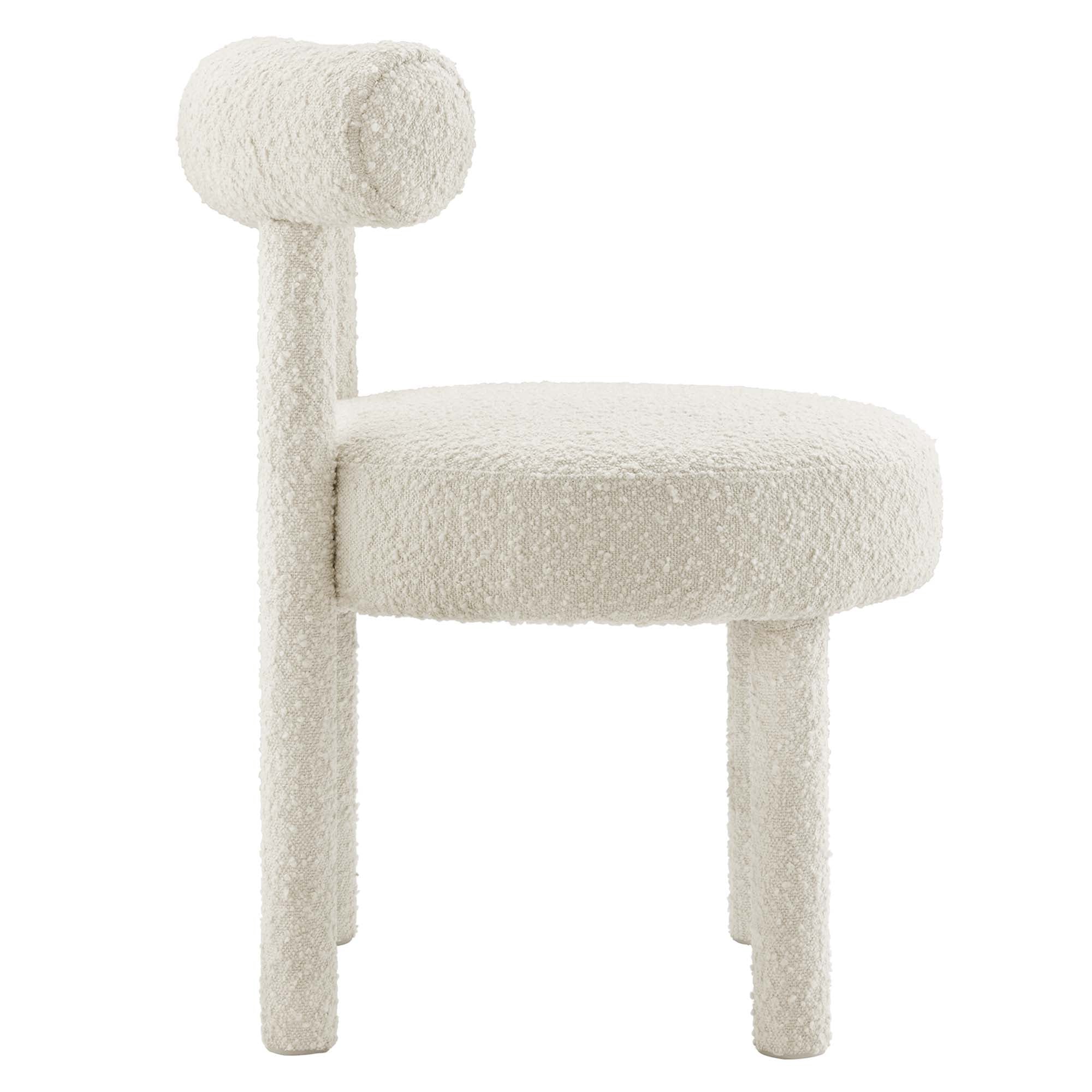 Toulouse Boucle Fabric Dining Chair Set of 2 - Ivory