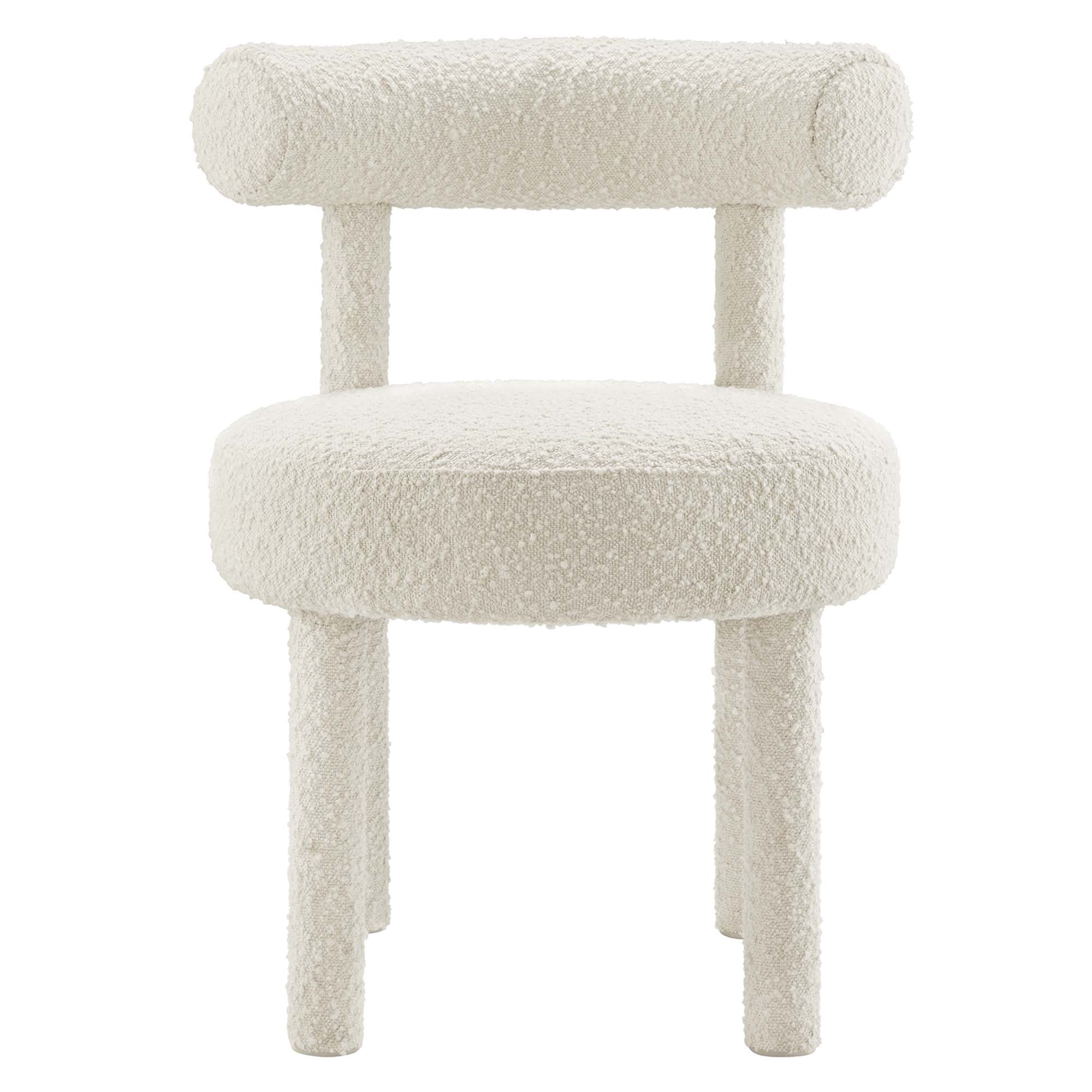 Toulouse Boucle Fabric Dining Chair Set of 2 - Ivory