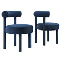 Toulouse Performance Velvet Dining Chair Set of 2 - Midnight Blue