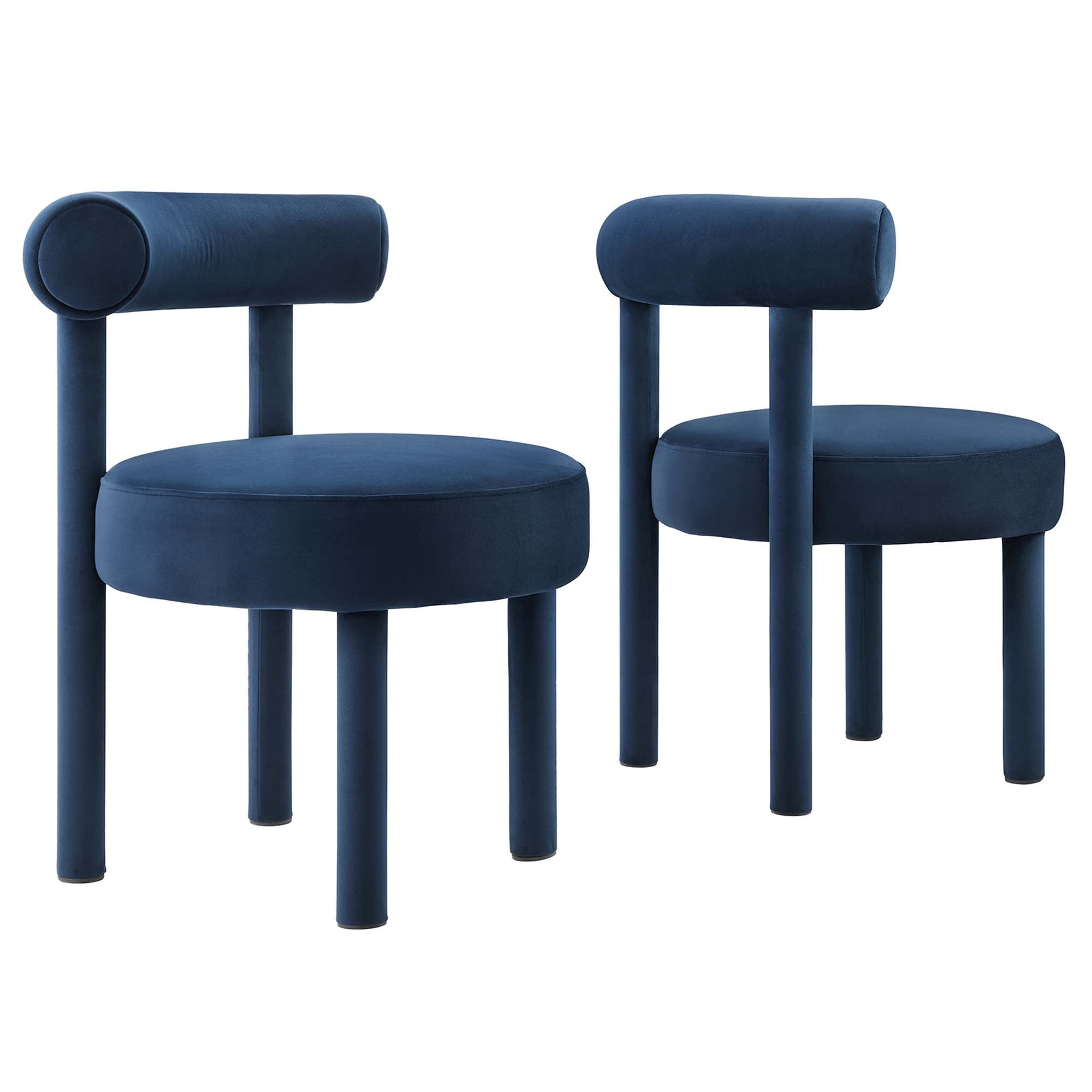 Toulouse Performance Velvet Dining Chair Set of 2 - Midnight Blue