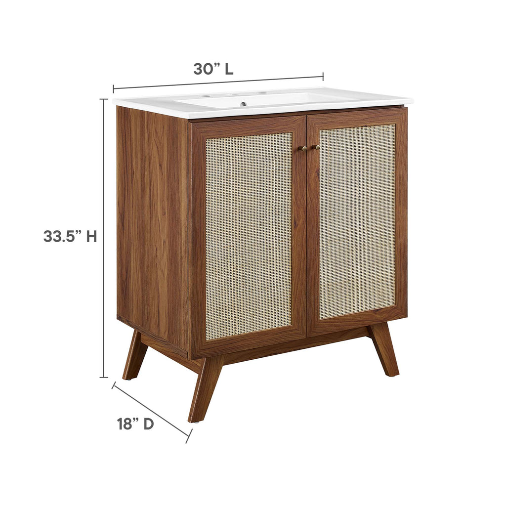 Soma 30" Bathroom Vanity - Walnut White