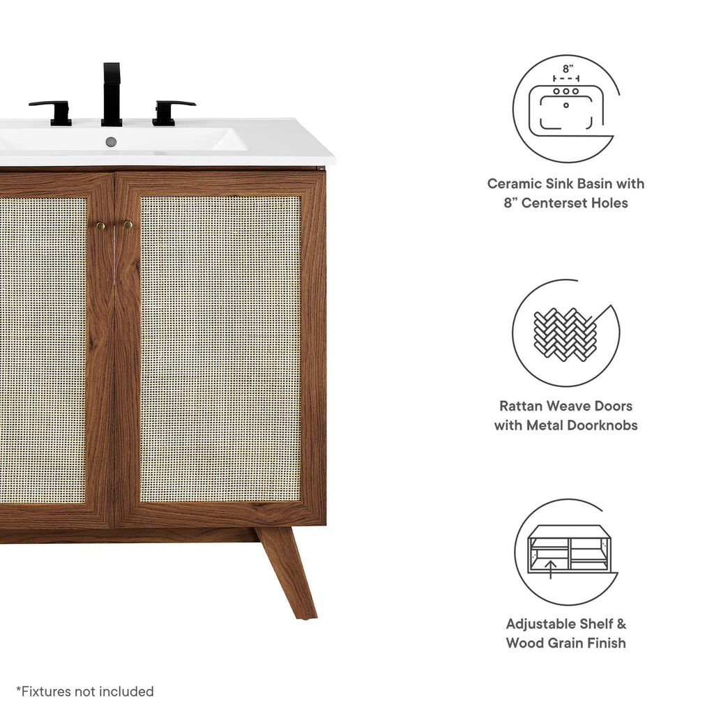 Soma 30" Bathroom Vanity - Walnut White