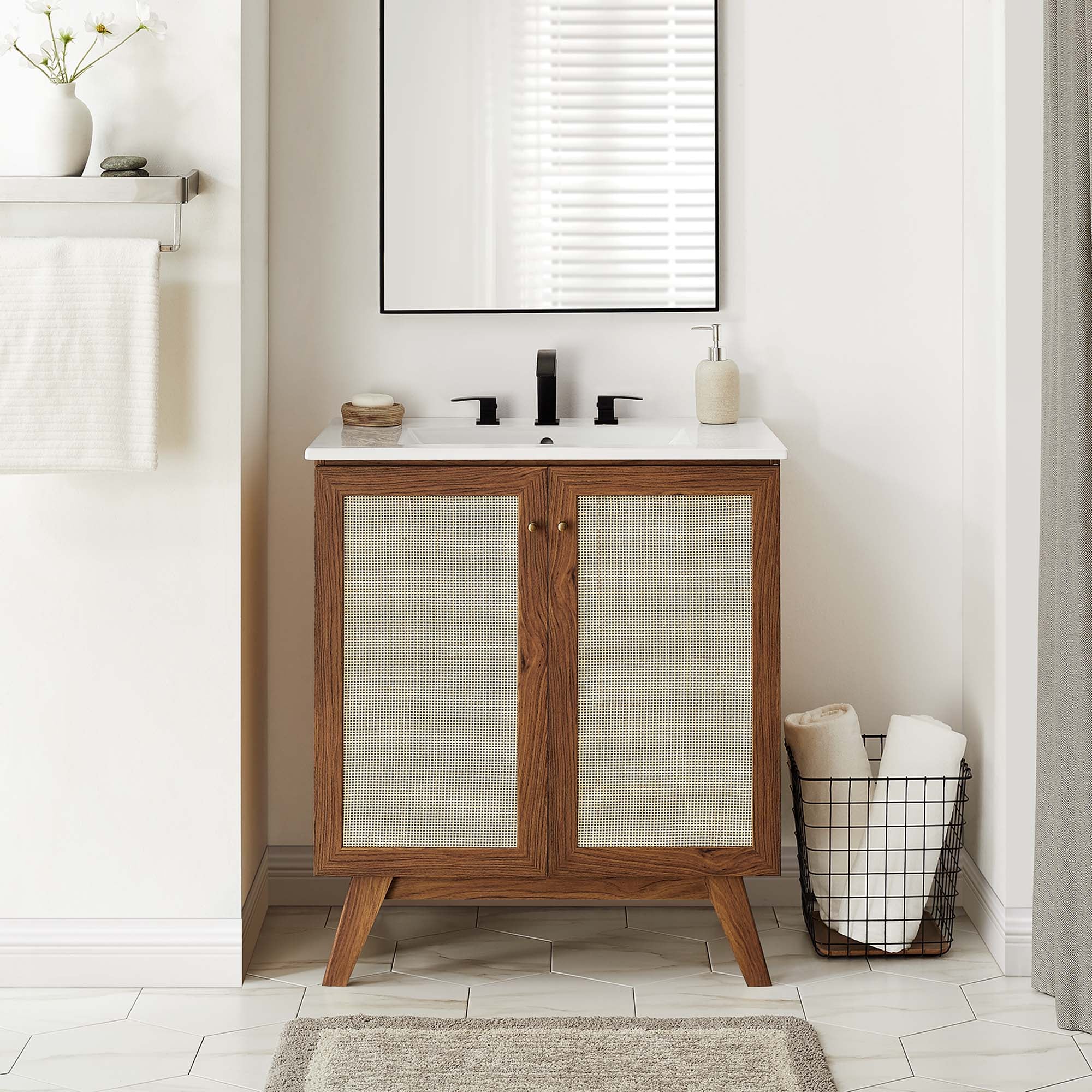 Soma 30" Bathroom Vanity - Walnut White