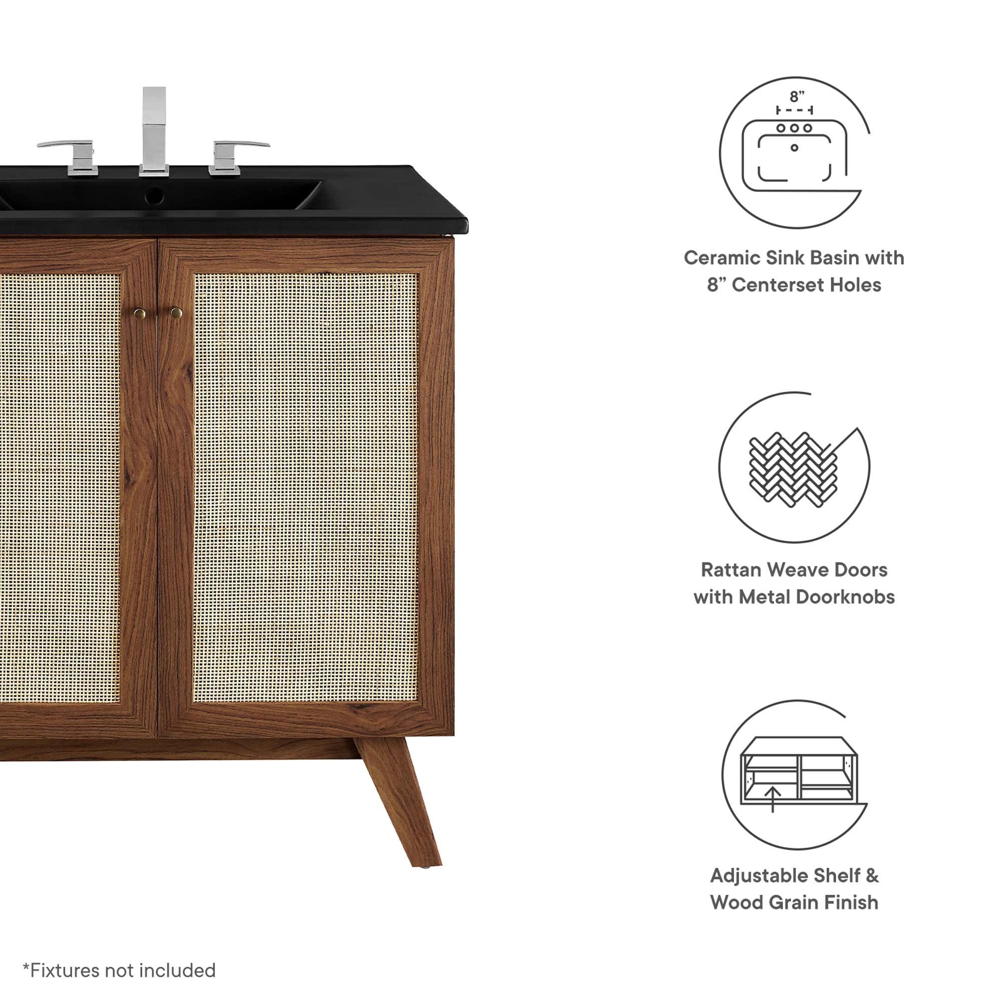 Soma 30" Bathroom Vanity - Walnut Black