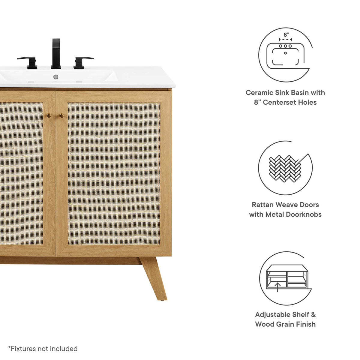 Soma 36" Bathroom Vanity - Oak White