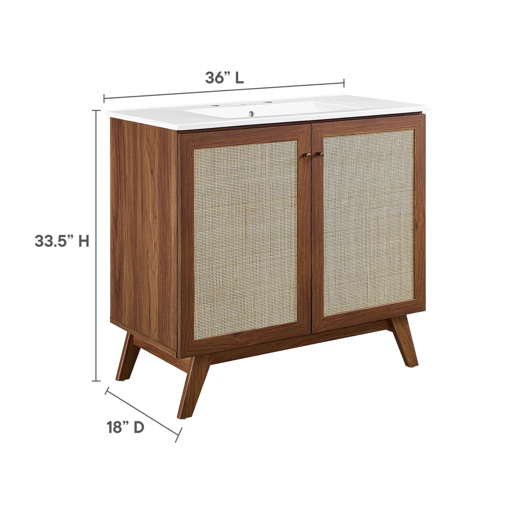 Soma 36" Bathroom Vanity - Walnut White