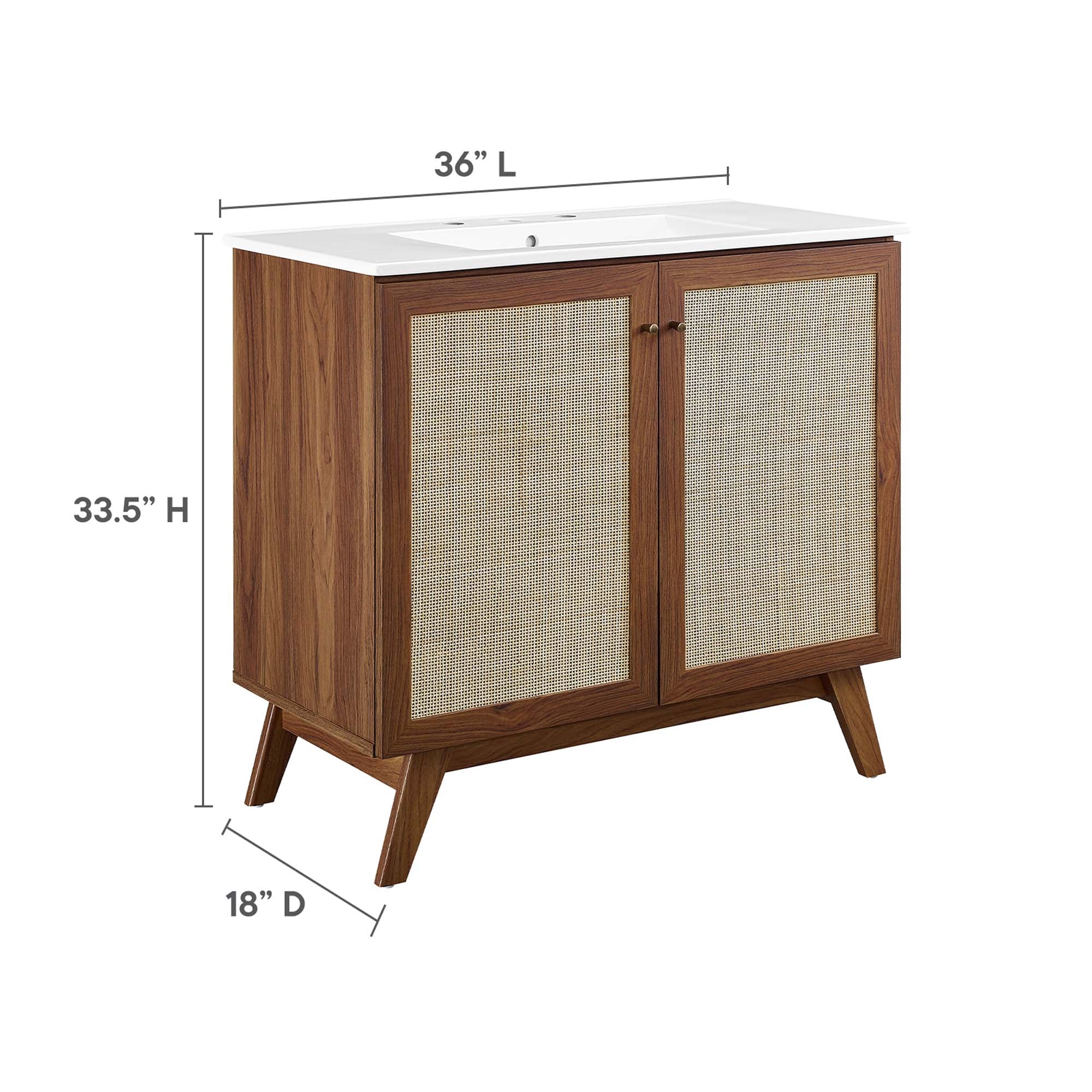 Soma 36" Bathroom Vanity - Walnut White