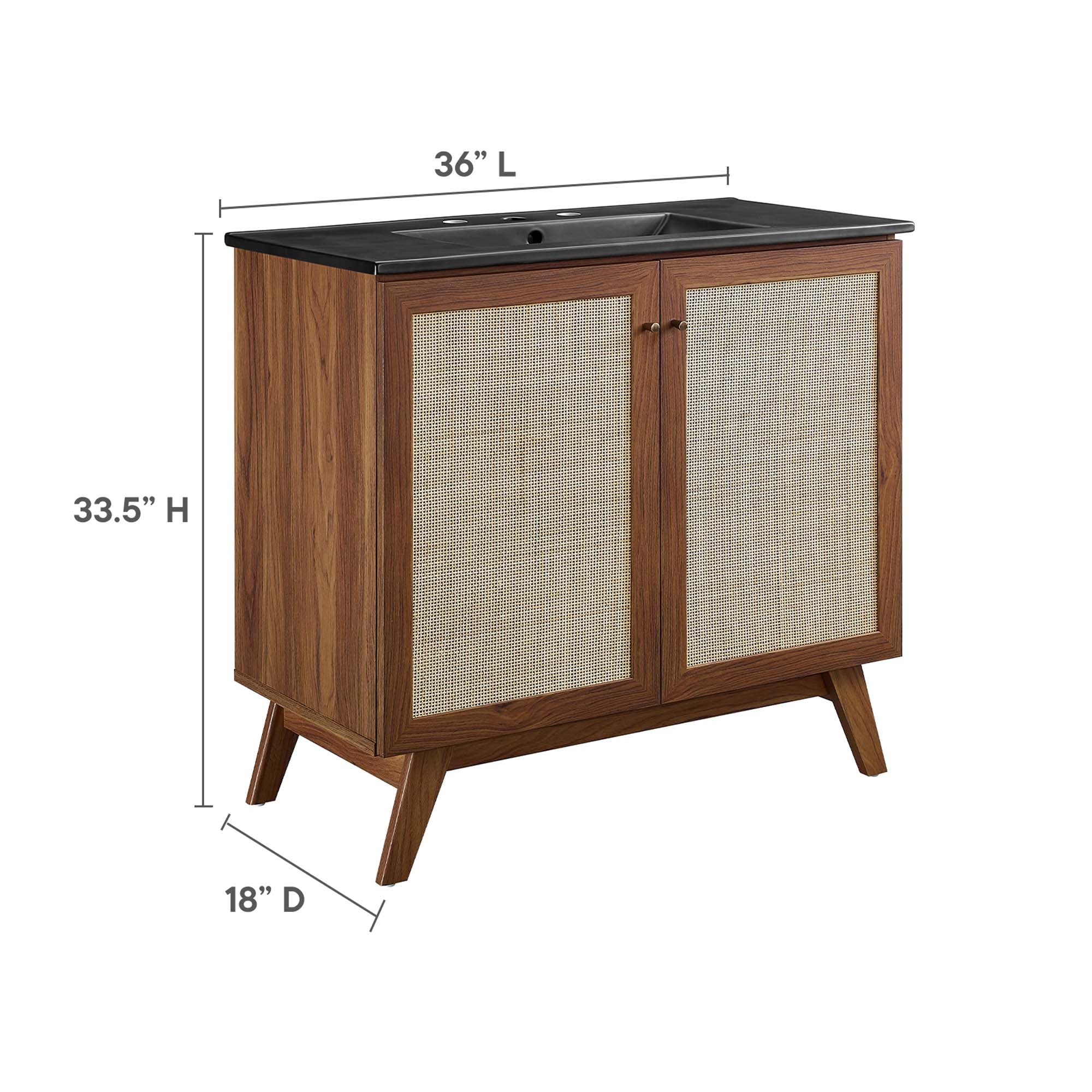 Soma 36" Bathroom Vanity - Walnut Black