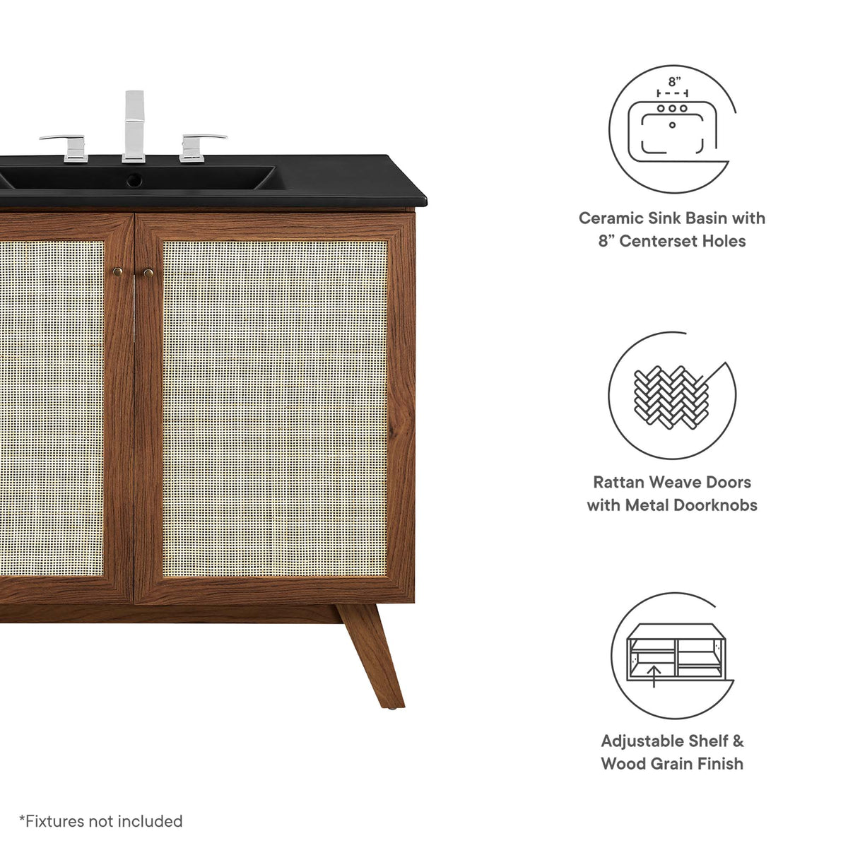 Soma 36" Bathroom Vanity - Walnut Black