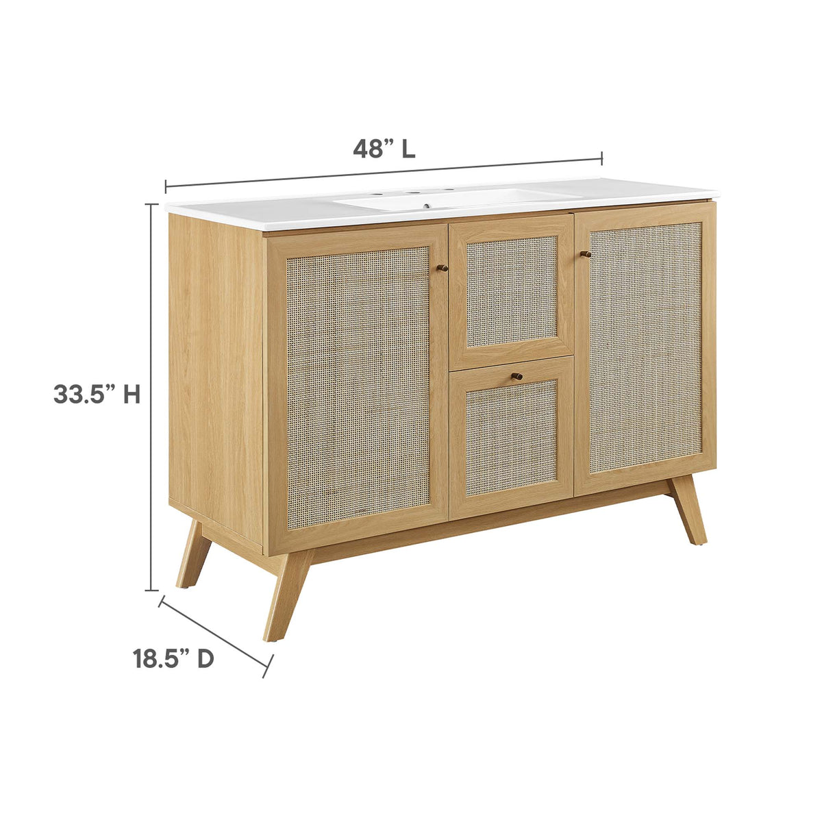 Soma 48" Single Sink Bathroom Vanity - Oak White