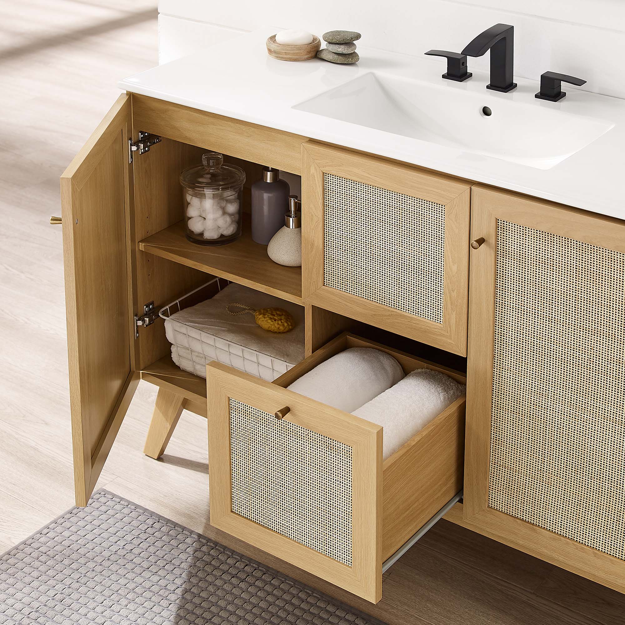 Soma 48" Single Sink Bathroom Vanity - Oak White