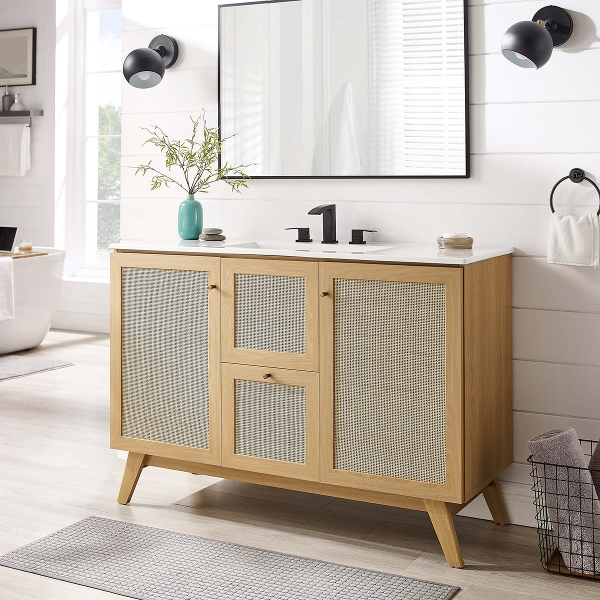 Soma 48" Single Sink Bathroom Vanity - Oak White