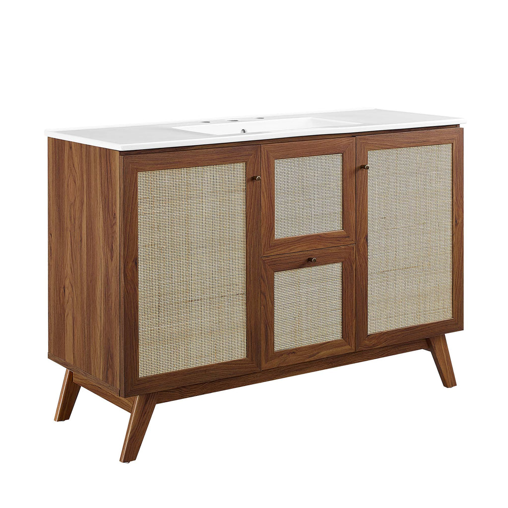 Soma 48" Single Sink Bathroom Vanity - Walnut White