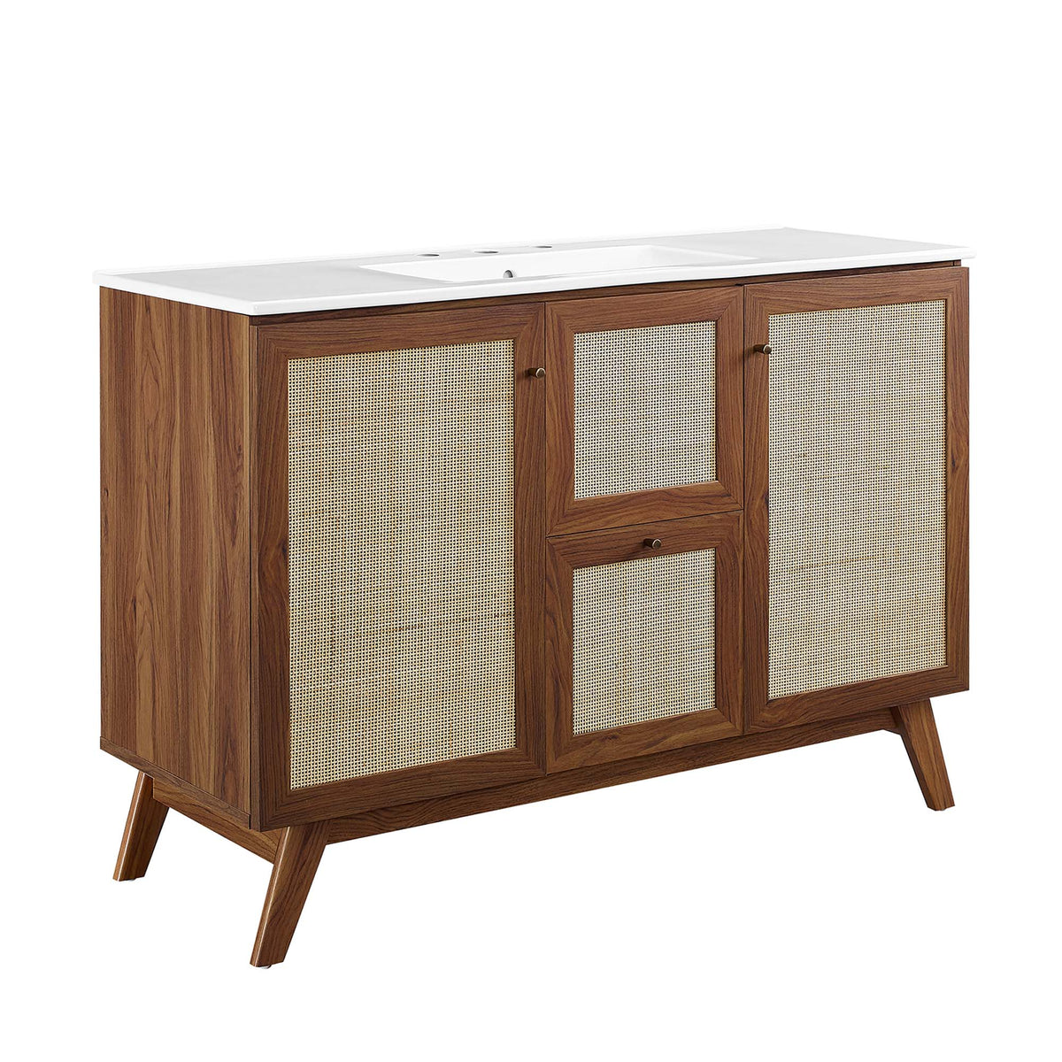 Soma 48" Single Sink Bathroom Vanity - Walnut White