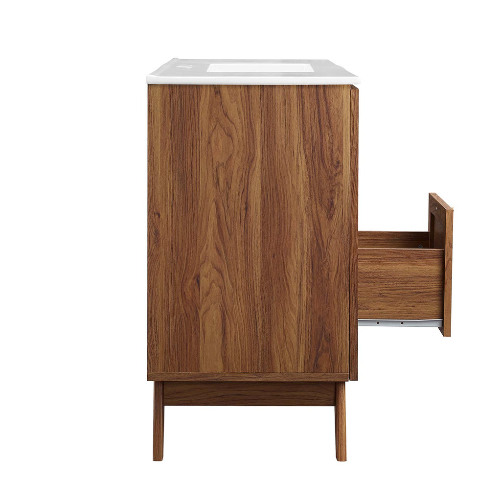 Soma 48" Single Sink Bathroom Vanity - Walnut White
