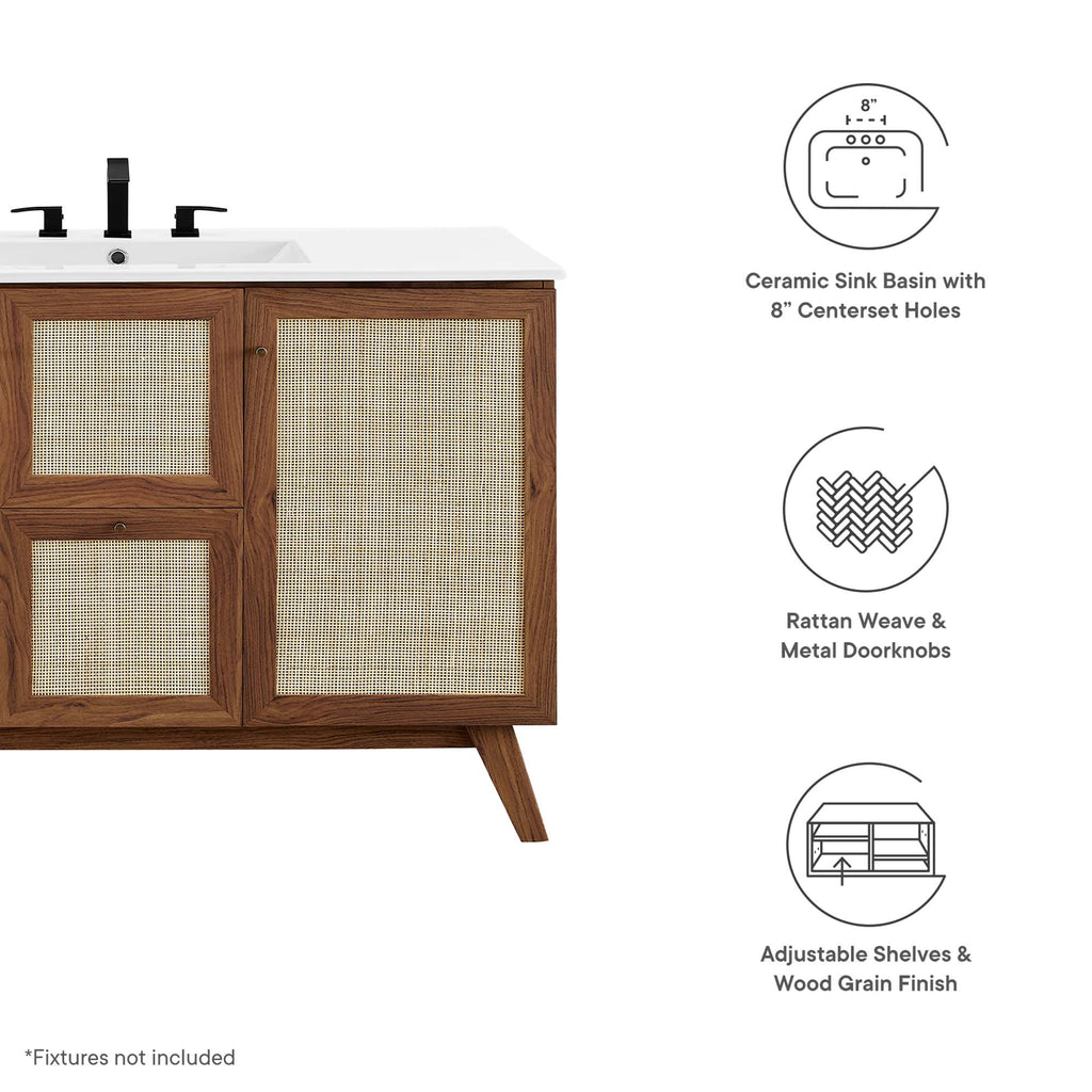 Soma 48" Single Sink Bathroom Vanity - Walnut White