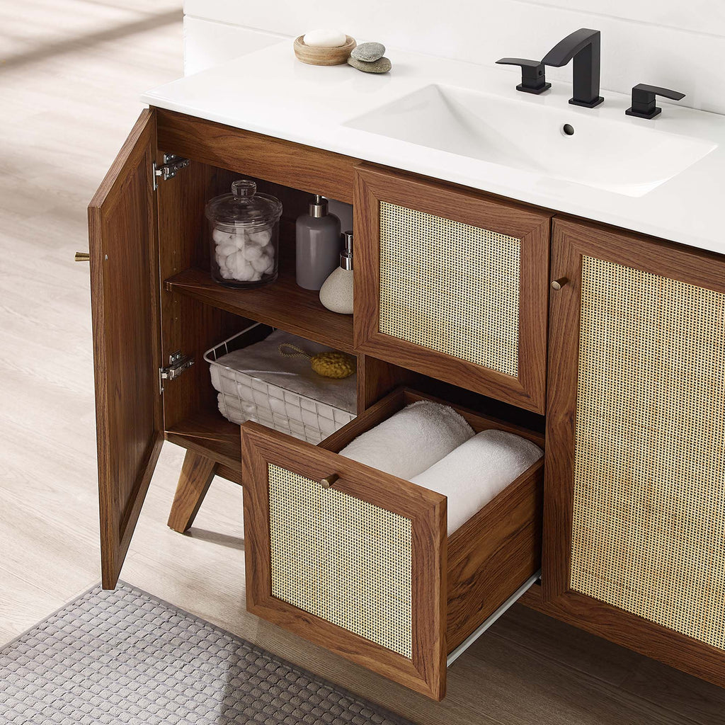 Soma 48" Single Sink Bathroom Vanity - Walnut White
