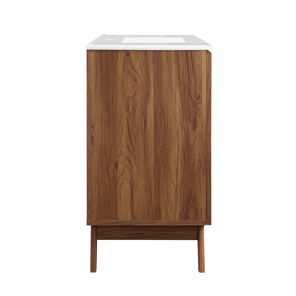 Soma 48" Single Sink Bathroom Vanity - Walnut White