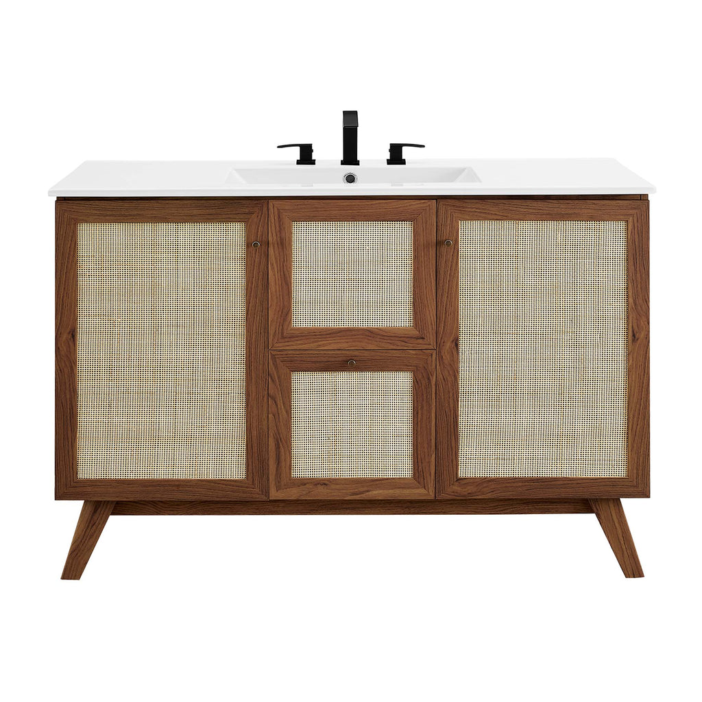 Soma 48" Single Sink Bathroom Vanity - Walnut White