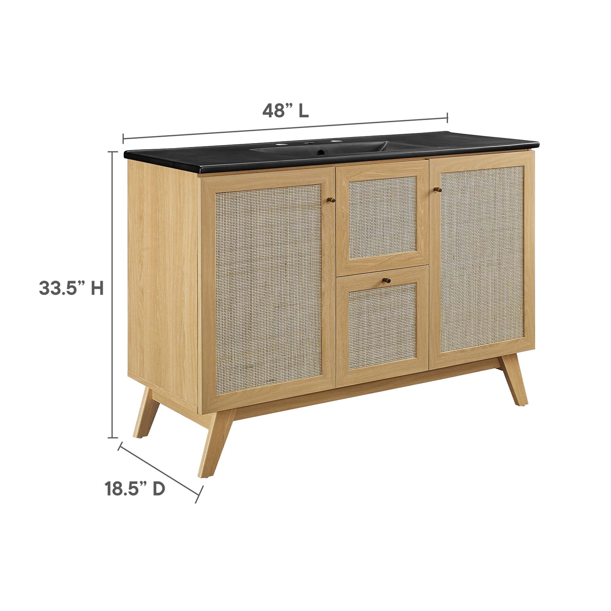 Soma 48" Single Sink Bathroom Vanity - Oak Black
