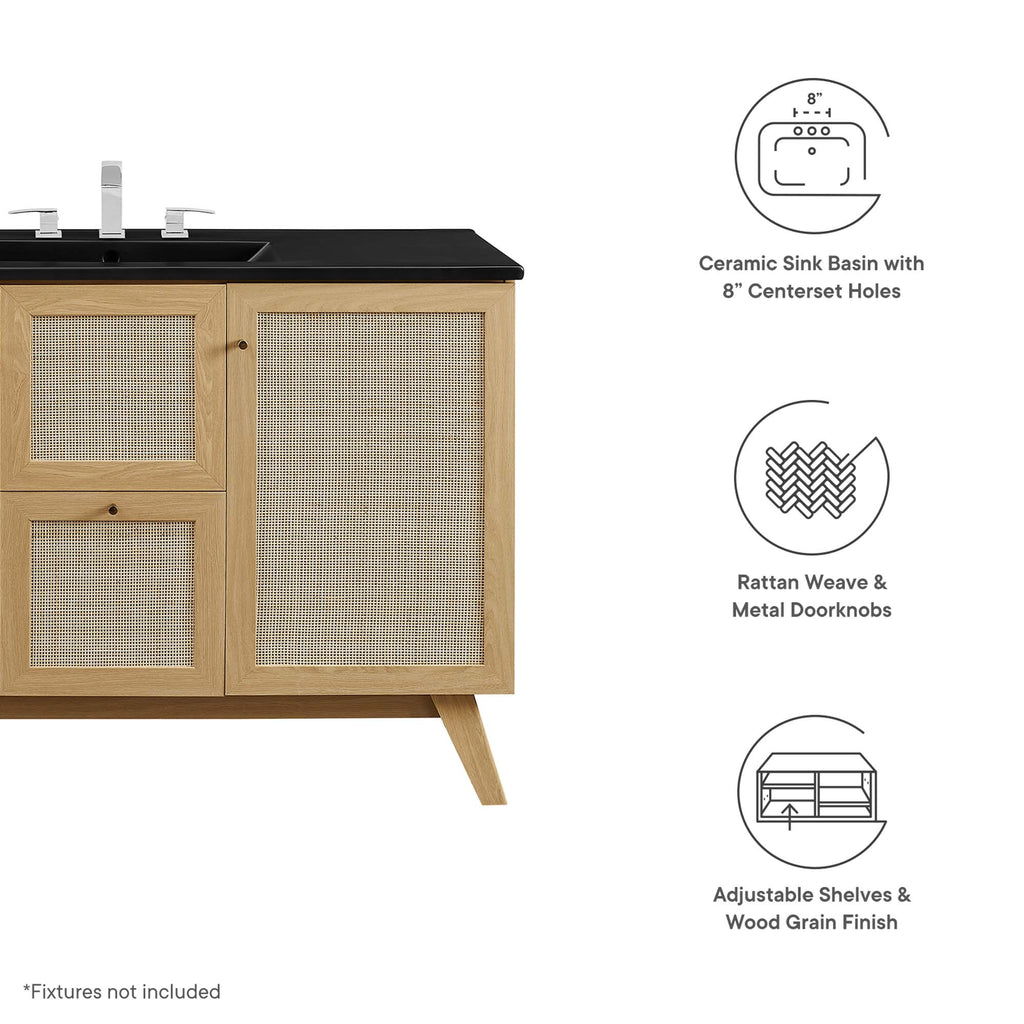 Soma 48" Single Sink Bathroom Vanity - Oak Black