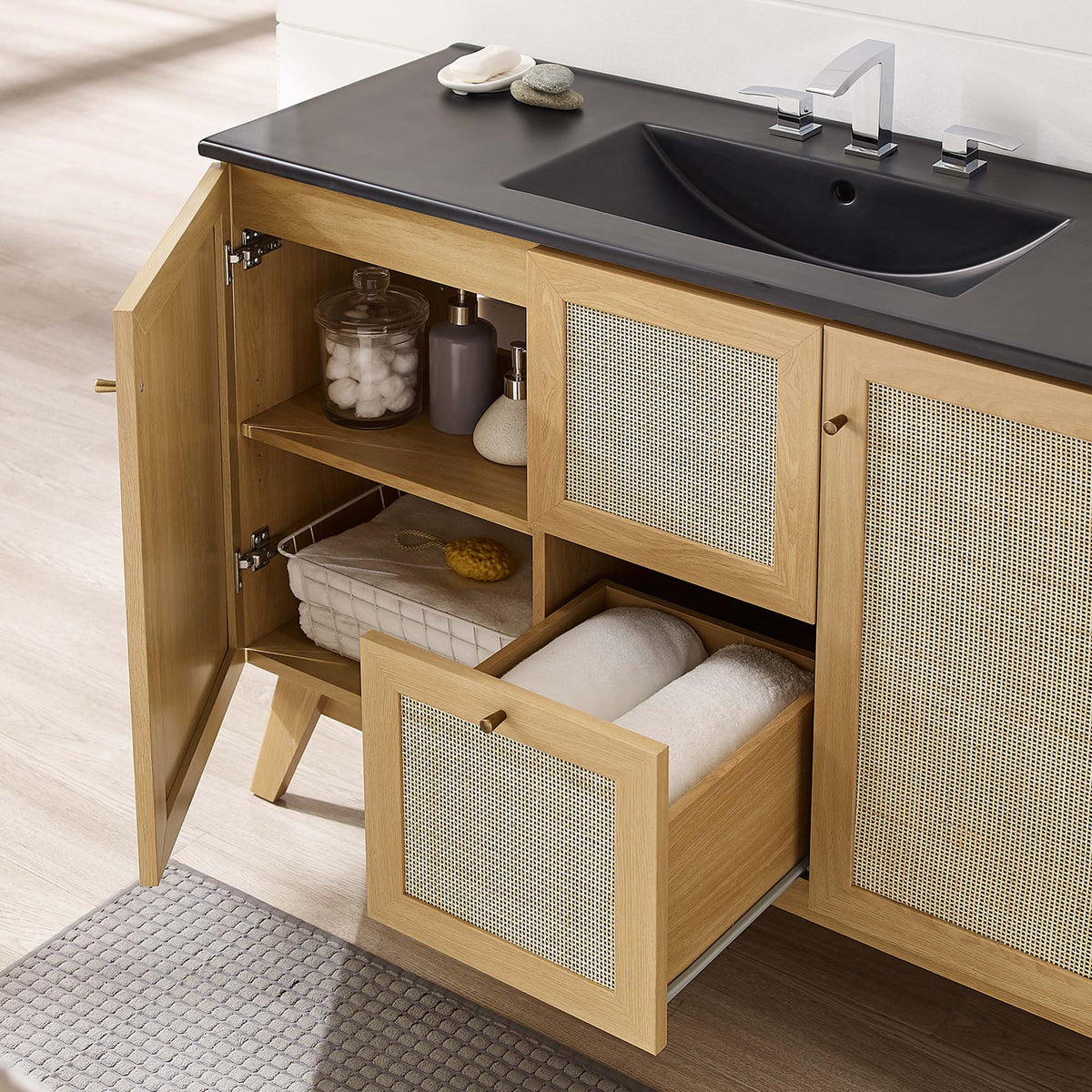 Soma 48" Single Sink Bathroom Vanity - Oak Black