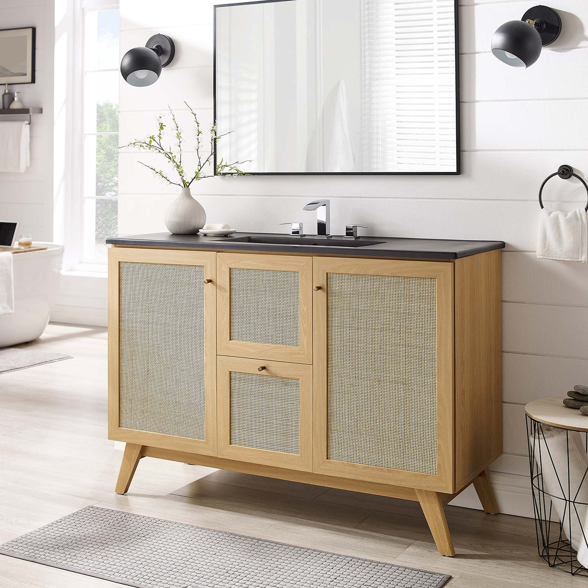 Soma 48" Single Sink Bathroom Vanity - Oak Black