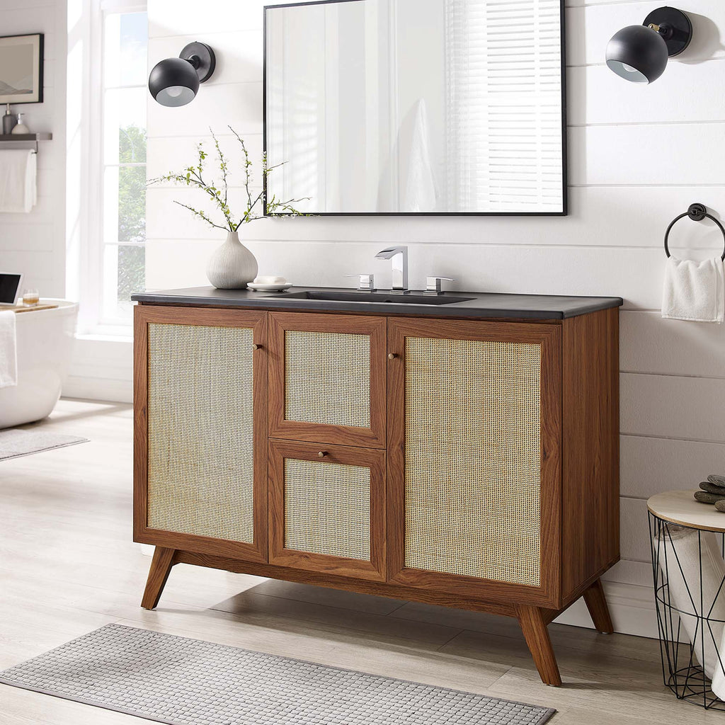 Soma 48" Single Sink Bathroom Vanity - Walnut Black