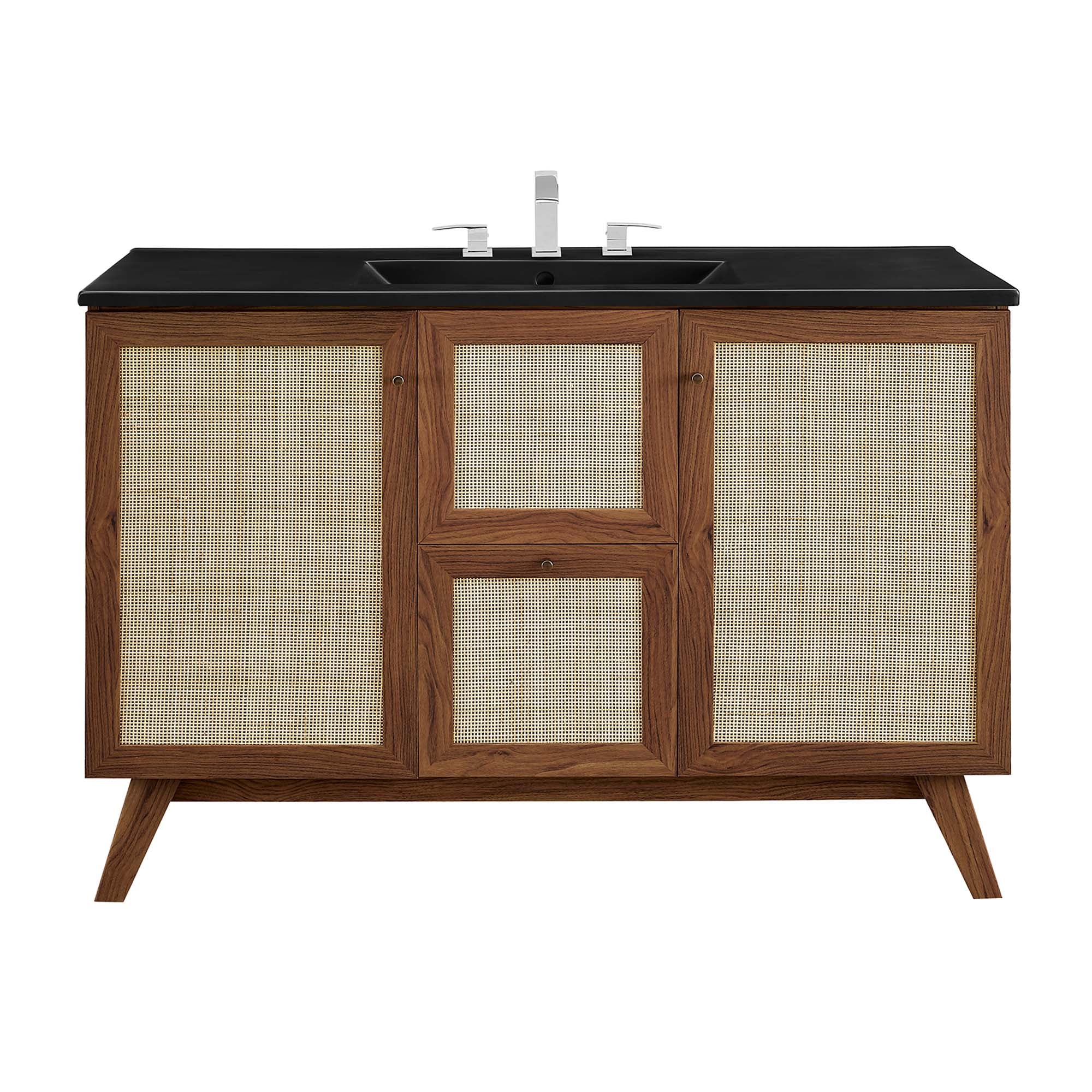Soma 48" Single Sink Bathroom Vanity - Walnut Black